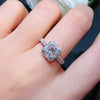 Ladies Geometric Square Copper Diamond Ring With Zircon