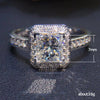 Ladies Geometric Square Copper Diamond Ring With Zircon