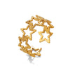 Ladies Geometric Stainless Steel Cut Out Fivepointed Star Open Ring Electroplated
