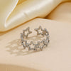 Ladies Geometric Stainless Steel Cut Out Fivepointed Star Open Ring Electroplated