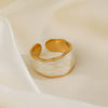 Ladies Geometric Stainless Steel Gold Plated Ring Jewelry