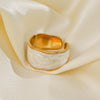 Ladies Geometric Stainless Steel Gold Plated Ring Jewelry