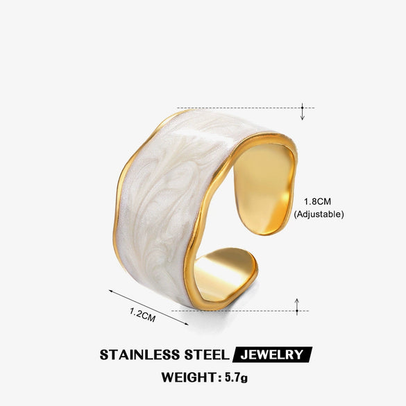 Ladies Geometric Stainless Steel Gold Plated Ring Jewelry
