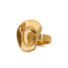 Ladies Geometric Stainless Steel Hat Ring With 18K Gold Electroplating Quiet Design Does Not Fade