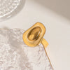 Ladies Geometric Stainless Steel Hat Ring With 18K Gold Electroplating Quiet Design Does Not Fade