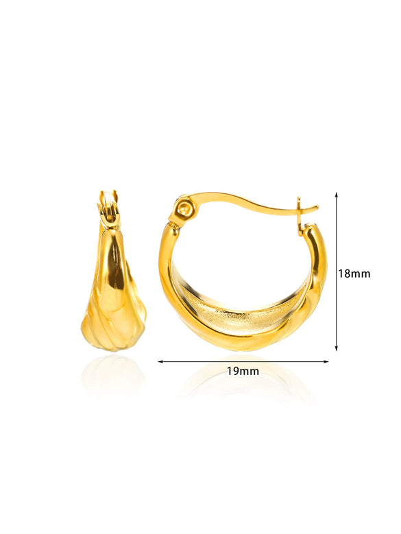 Ladies Geometric Stainless Steel Hollow Electroplated Earrings