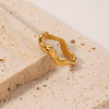 Ladies Geometric Wave Titanium Steel And Stainless Steel Ring With Electroplating Process
