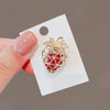 Ladies Highend Alloy Antilight Strawberry Flowerstyled Electroplated Brooch Small Jewelry For Suit Accessories