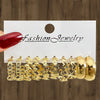 Ladies Imitation Pearl Geometric Hammer Set With Pearls Earrings
