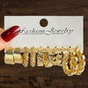 Ladies Imitation Pearl Geometric Hammer Set With Pearls Earrings