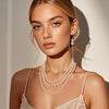 Ladies Imitation Pearl Necklace Retro Geometric Pearlescent Treatment Style
