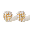 Ladies Imitation Pearl Titanium Steel Geometric Inlaid Earrings