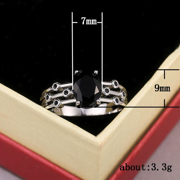 Ladies Jewelry Copper Inlaid Crystal Engagement Ring Geometric Style Electroplated