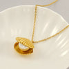 Ladies Jewelry Stainless Steel Pearl Shell Earrings And Necklace With Electroplating