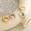 Ladies Kidney Bean Ushaped Electroplated Geometric 316L Stainless Steel Earrings