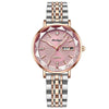 Ladies Leisure Alloy Watch With Double Calendar And Round Dial