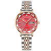 Ladies Leisure Alloy Watch With Double Calendar And Round Dial