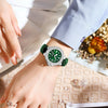 Ladies Leisure Metal Case Imitation Leather Strap Round Dial Watch