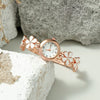 Ladies Leisure 5 Piece Set With Alloy Chain And Strap Round Dial English Watch And Flower Pendant