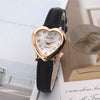 Ladies Leisure Quartz Watch With Alloy Case Imitation Leather Strap And Heart Shaped Dial