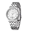 Ladies Leisure Waterproof Quartz Watch With Alloy Case And Stainless Steel Strap And Buckle Round Dial Mineral Reinforced Glass Mirror
