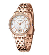 Ladies Leisure Waterproof Quartz Watch With Alloy Case And Stainless Steel Strap And Buckle Round Dial Mineral Reinforced Glass Mirror
