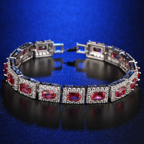 Ladies Light Luxury Geometric Rhombus Electroplated Environmental Protection Copper Bracelet Jewelry