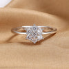Ladies Light Luxury Snowflake Copper Gold Plated Inlaid Zircon Ring Jewelry