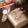 Ladies Luxury Quartz Bracelet Watch With Disc Shape Alloy Material