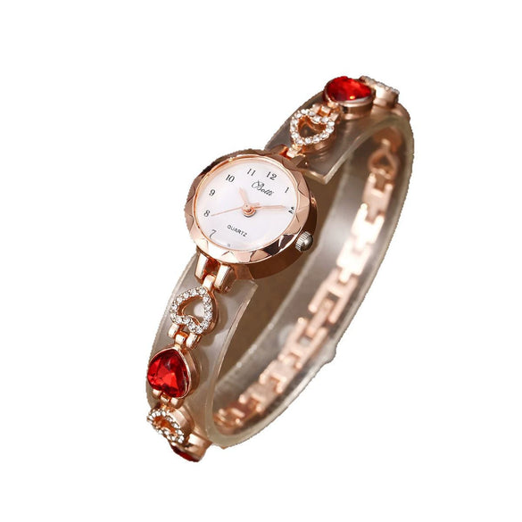 Ladies Luxury Quartz Bracelet Watch With Disc Shape Alloy Material