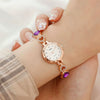 Ladies Luxury Quartz Bracelet Watch With Disc Shape Alloy Material