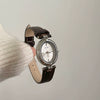 Ladies Luxury Retro Fashion Oval Dial Leather Band Metal Case Watch