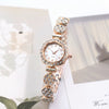 Ladies Luxury Rhinestone Alloy Wristwatch Round Dial Fashion Temperament Bracelet Watch