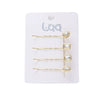 Ladies Metal Pearl Crystal Diamond Hairpin Clip With Electroplating Square And Round Shape