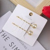 Ladies Metal Pearl Crystal Diamond Hairpin Clip With Electroplating Square And Round Shape
