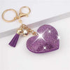 Ladies Minimalist Peach Heart Diamond Keychain Pendant