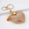Ladies Minimalist Peach Heart Diamond Keychain Pendant