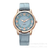 Ladies Multicolor Quartz Watch With Round Dial Alloy Case Imitation Leather Strap Leisure Style
