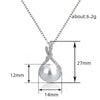 Ladies Necklace Copper Imitation Pearl Round Hollow Geometric Mixed Gem Microinlay Design