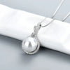 Ladies Necklace Copper Imitation Pearl Round Hollow Geometric Mixed Gem Microinlay Design