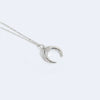 Ladies Necklace Jewelry Copper Mixed Gemstone Inlay Crescent Moon Pendant O Chain Geometric Minimalist Natural Zirconia