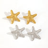 Ladies Niche Design Stainless Steel Star Shaped Earrings With Ocean Wind Starfish Element And 18K Gold Plating