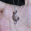 Ladies Pendant Necklace Copper Mixed Gem Inlay Zircon Geometric Ochain