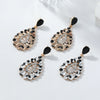Ladies Plastic Resin Handmade Geometric Teardrop Pendant Exaggerated Leopard Temperament Earrings