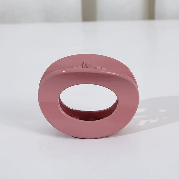 Ladies Plastic Resin Minimalist Geometric Painted Hollow Out Round Shark Clip Hairpin