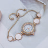 Ladies Quartz Bracelet Watch Alloy Strap And Case Diamond Pattern Fashion Style