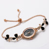 Ladies Quartz Bracelet Watch Stainless Steel Alloy Luxury Diamondstudded Oval Dial Leisure Style