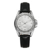 Ladies Quartz Watch Alloy Case Imitation Leather Strap Stainless Steel Clasp Round Dial
