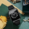Ladies Quartz Watch Alloy Case Silicone Strap Rectangle Dial Business Casual Waterproof