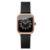Ladies Quartz Watch Alloy Case Silicone Strap Rectangle Dial Business Casual Waterproof